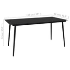 vidaXL Essgruppe Schwarz Polyrattan Groß Stapelbar Outdoor-Essgruppe