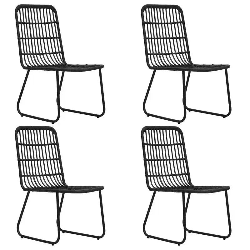 vidaXL Essgruppe Schwarz Polyrattan Groß Stapelbar Outdoor-Essgruppe
