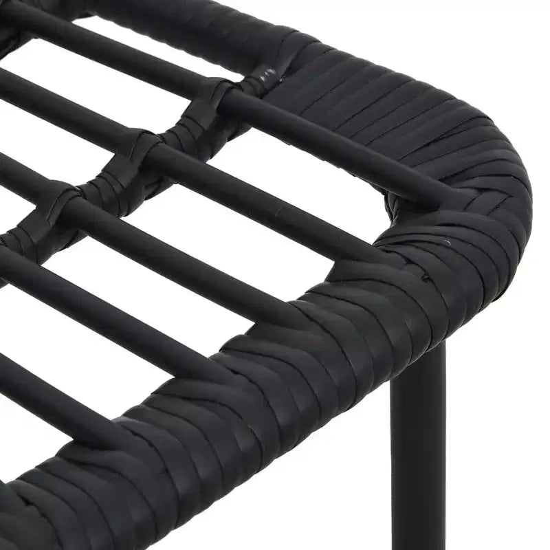 vidaXL Essgruppe Schwarz Polyrattan Groß Stapelbar Outdoor-Essgruppe