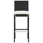vidaXL Garten-Bar-Set Schwarz PE-Rattan, pulverbeschichteter Stahl, Polyester