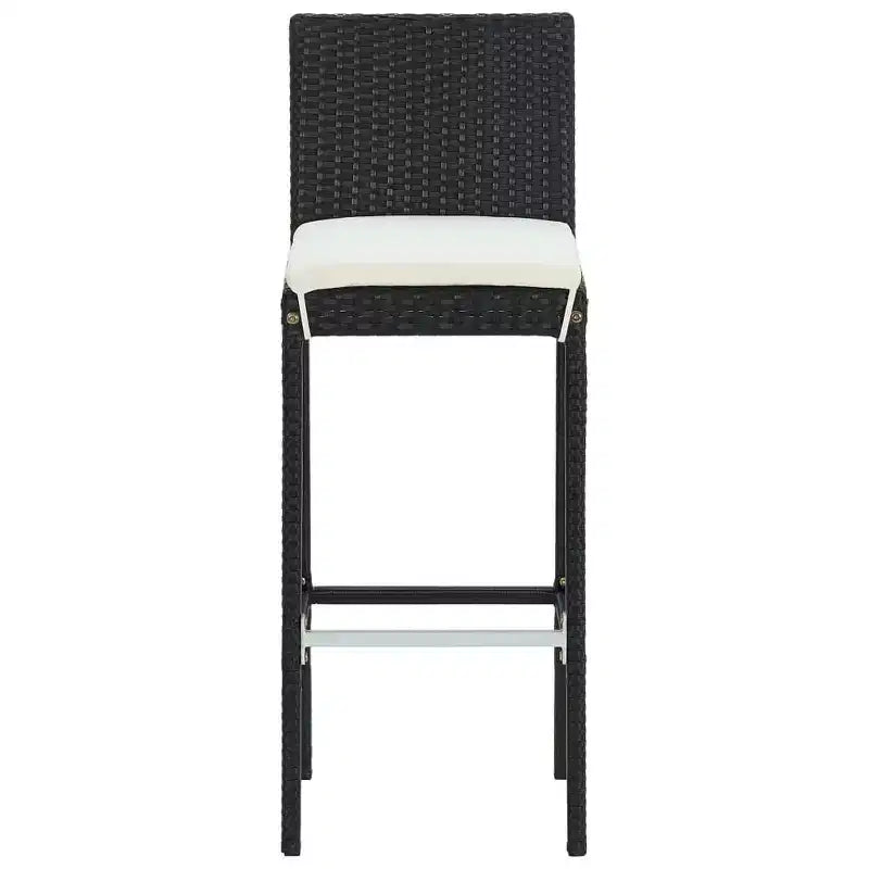 vidaXL Garten-Bar-Set Schwarz PE-Rattan, pulverbeschichteter Stahl, Polyester
