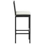 vidaXL Garten-Bar-Set Schwarz PE-Rattan, pulverbeschichteter Stahl, Polyester
