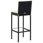 vidaXL Garten-Bar-Set Schwarz PE-Rattan, pulverbeschichteter Stahl, Polyester