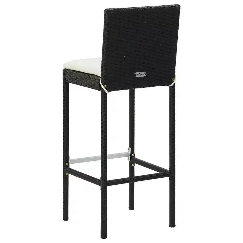 vidaXL Garten-Bar-Set Schwarz PE-Rattan, pulverbeschichteter Stahl, Polyester