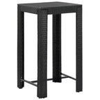 vidaXL Garten-Bar-Set Schwarz PE-Rattan, pulverbeschichteter Stahl, Polyester