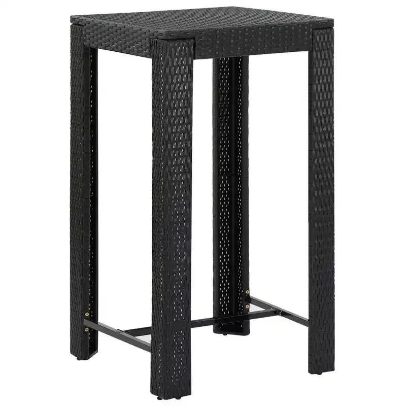 vidaXL Garten-Bar-Set Schwarz PE-Rattan, pulverbeschichteter Stahl, Polyester