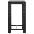 vidaXL Garten-Bar-Set Schwarz PE-Rattan, pulverbeschichteter Stahl, Polyester