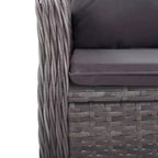 vidaXL Garten-Essgruppe Grau Polyrattan Mittel Groß Viele Sitzplätze