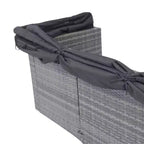 GDFStudio Solio Modernes 7-teiliges Garten-Sofa-Set aus Eisen und PE-Rattan mit ausziehbarem Sonnendach und waschbaren Kissen