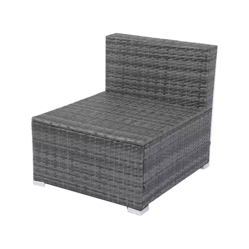 GDFStudio Solio Modernes 7-teiliges Garten-Sofa-Set aus Eisen und PE-Rattan mit ausziehbarem Sonnendach und waschbaren Kissen