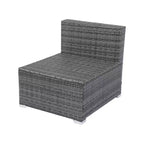 GDFStudio Solio Modernes 7-teiliges Garten-Sofa-Set aus Eisen und PE-Rattan mit ausziehbarem Sonnendach und waschbaren Kissen