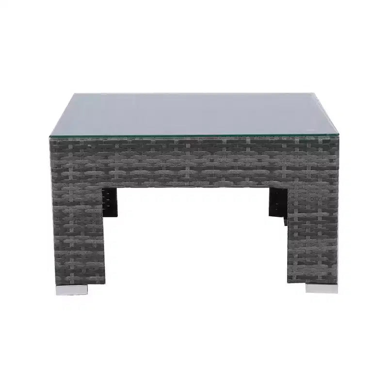 GDFStudio Solio Modernes 7-teiliges Garten-Sofa-Set aus Eisen und PE-Rattan mit ausziehbarem Sonnendach und waschbaren Kissen