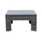 GDFStudio Solio Modernes 7-teiliges Garten-Sofa-Set aus Eisen und PE-Rattan mit ausziehbarem Sonnendach und waschbaren Kissen