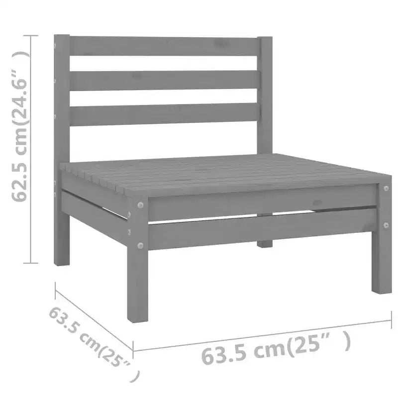 vidaXL Garten Lounge-Set Massives Kiefernholz 4-teilig Sitzplätze 4