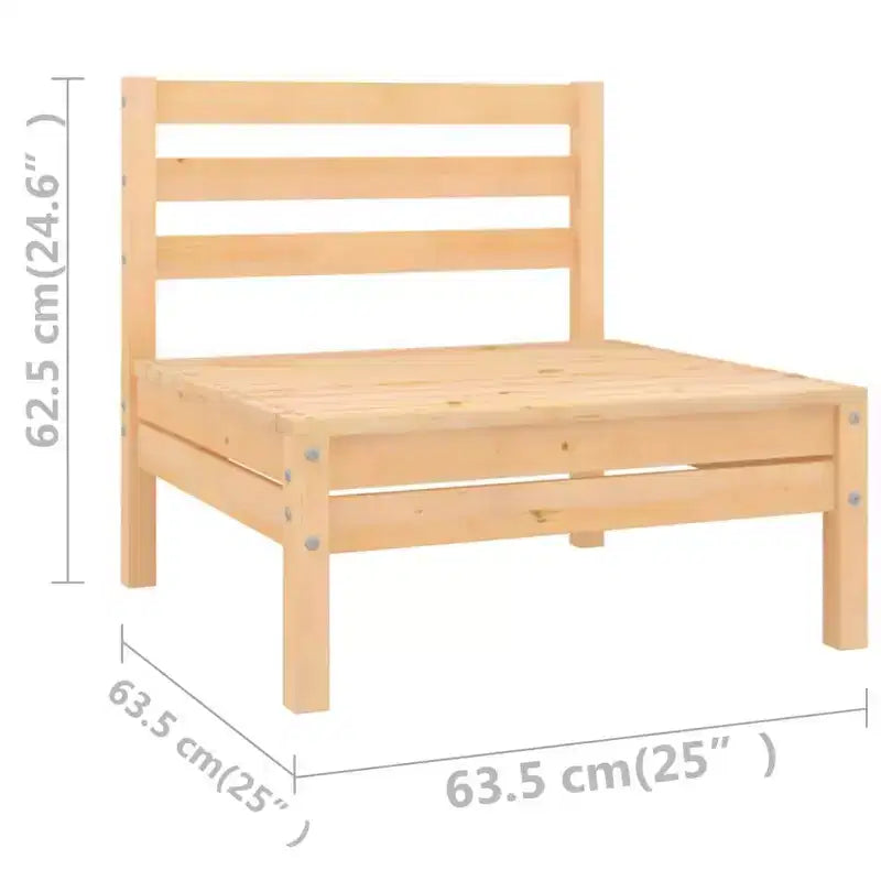 vidaXL Garten Lounge-Set Massives Kiefernholz 4-teilig Sitzplätze 4