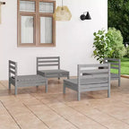 vidaXL Garten Lounge-Set Massives Kiefernholz 4-teilig Sitzplätze 4