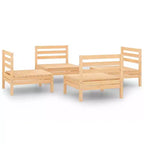 vidaXL Garten Lounge-Set Massives Kiefernholz 4-teilig Sitzplätze 4