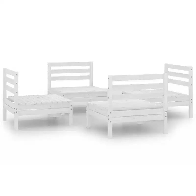 vidaXL Garten Lounge-Set Massives Kiefernholz 4-teilig Sitzplätze 4
