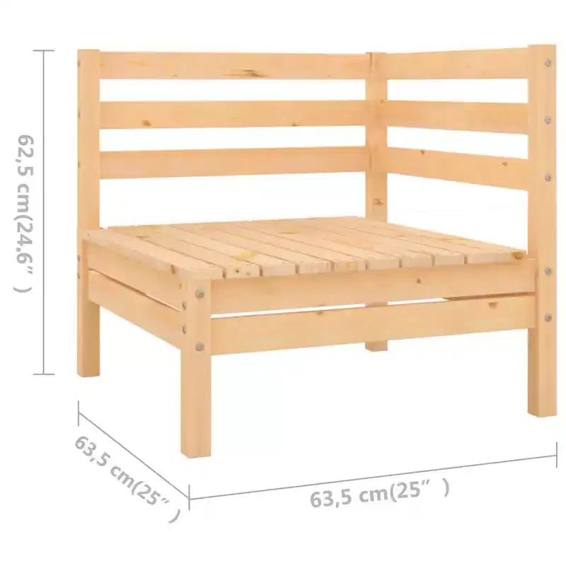 vidaXL Garten-Lounge-Set Natur Pinie Massives Kiefernholz Fünfteilig Modulär