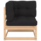 vidaXL Garten-Lounge-Set Naturkiefer Massivholz Kiefer Mittel Modulierbar