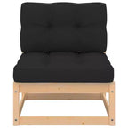 vidaXL Garten-Lounge-Set Naturkiefer Massivholz Kiefer Mittel Modulierbar