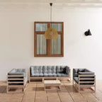 vidaXL Garten-Lounge-Set Naturkiefer Massivholz Kiefer Mittel Modulierbar