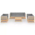 vidaXL Garten-Lounge-Set Naturkiefer Massivholz Kiefer Mittel Modulierbar