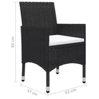 vidaXL Essgruppe Akazie Massivholz 5-teilig Ergonomisch