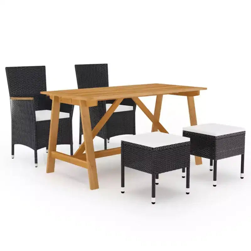 vidaXL Dining Set Solid Acacia wood 5 Piece Set Ergonomic