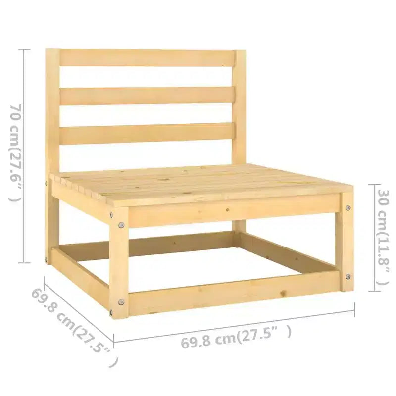 vidaXL Garten Lounge Set Grau Massives Kiefernholz 7-teilig Modular
