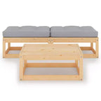 vidaXL Gartenlounge-Set Kiefer massiv Grau