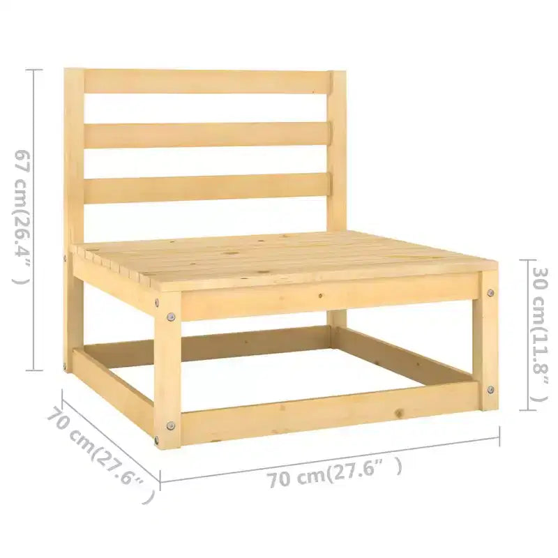 vidaXL Gartenlounge-Set Naturholz, Grau