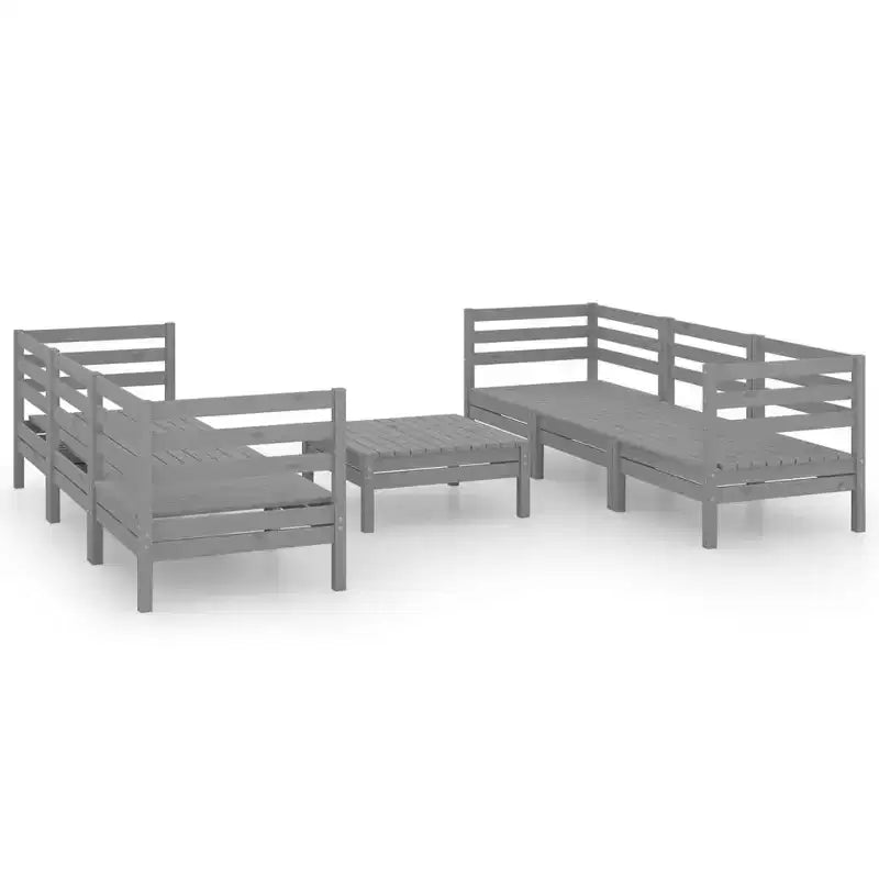 vidaXL Garden Lounge Set Grey Solid pinewood Modular Garden Lounge Set