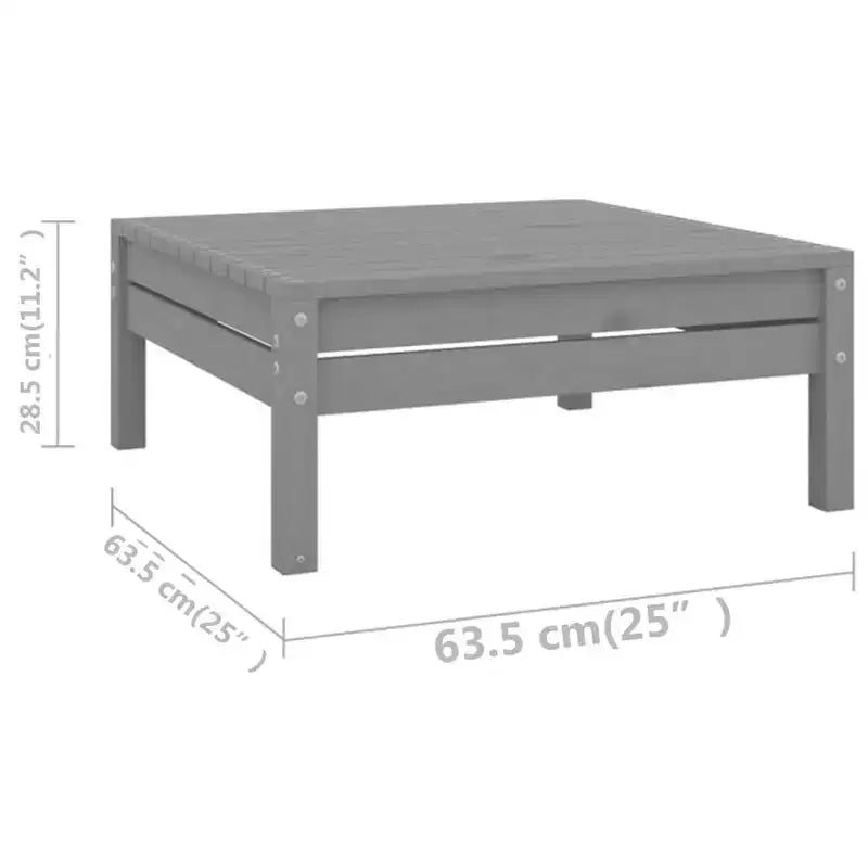 vidaXL Garten-Lounge-Set Grau Massives Kiefernholz Modulares Garten-Lounge-Set