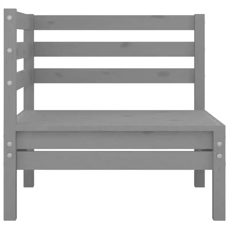 vidaXL Garten-Lounge-Set Grau Massives Kiefernholz Modulares Garten-Lounge-Set