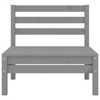 vidaXL Garten-Lounge-Set Grau Massives Kiefernholz Modulares Garten-Lounge-Set