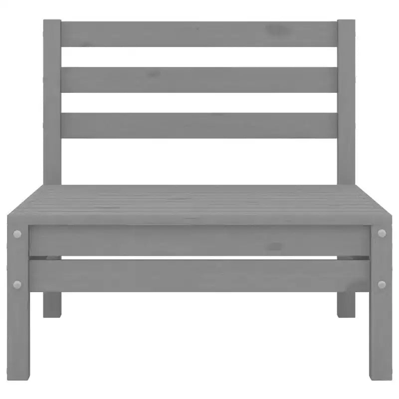 vidaXL Garten-Lounge-Set Grau Massives Kiefernholz Modulares Garten-Lounge-Set