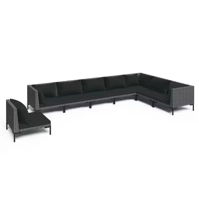 vidaXL Garden Lounge Set Dark Grey, Black