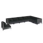 vidaXL Garden Lounge Set Dark Grey, Black