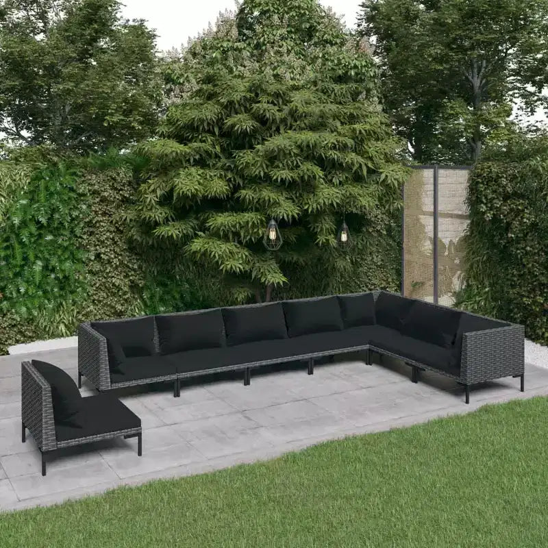 vidaXL Garten-Lounge-Set Dunkelgrau, Schwarz