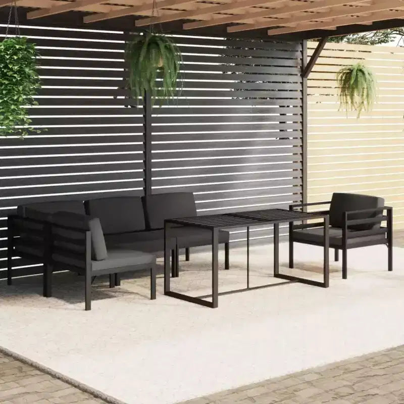 vidaXL Garten-Lounge-Set Anthrazit