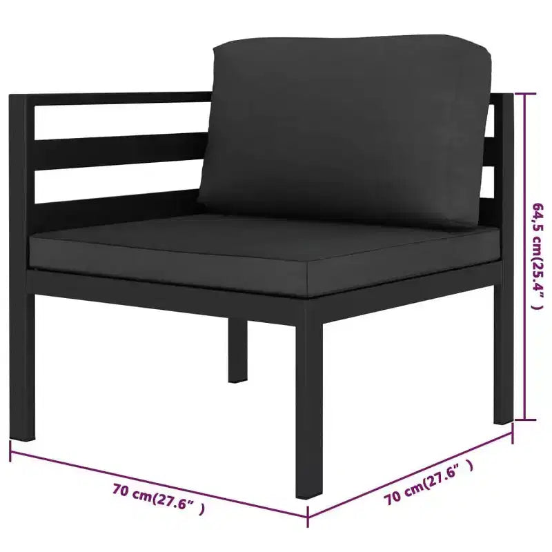 vidaXL Garten-Lounge-Set Anthrazit
