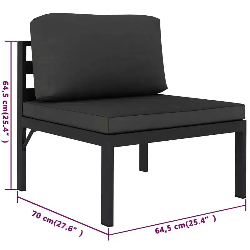 vidaXL Garten-Lounge-Set Anthrazit