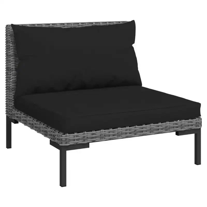 vidaXL Garten-Lounge-Set Dunkelgrau Pulverbeschichteter Stahl Groß