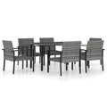 vidaXL Dining Set Poly rattan, powder-coated steel Medium