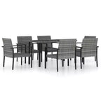 vidaXL Dining Set Poly rattan, powder-coated steel Medium