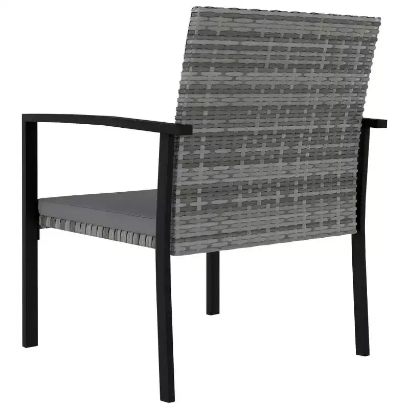 vidaXL Essgruppe Polyrattan, pulverbeschichteter Stahl Mittel