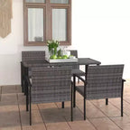 vidaXL Essgruppe Polyrattan, pulverbeschichteter Stahl Mittel