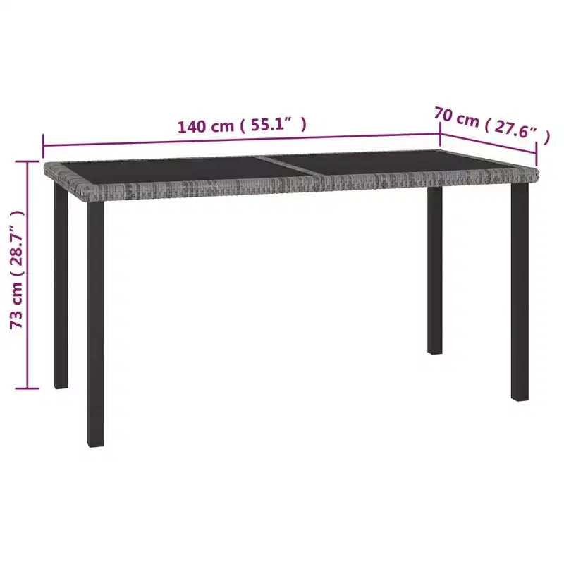 vidaXL Essgruppe Polyrattan, pulverbeschichteter Stahl Mittel