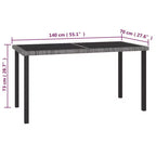 vidaXL Essgruppe Polyrattan, pulverbeschichteter Stahl Mittel
